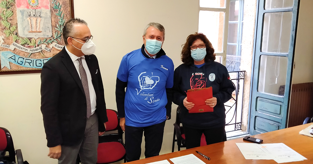 Protocollo d'intesa fra l'Associazione Volontari di Strada ETS e l'Amministrazione Comunale di Agrigento